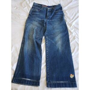 vintage No Excuses WIDE Leg Baggy Blue Jean 90s Y2K skater raver size 13/14